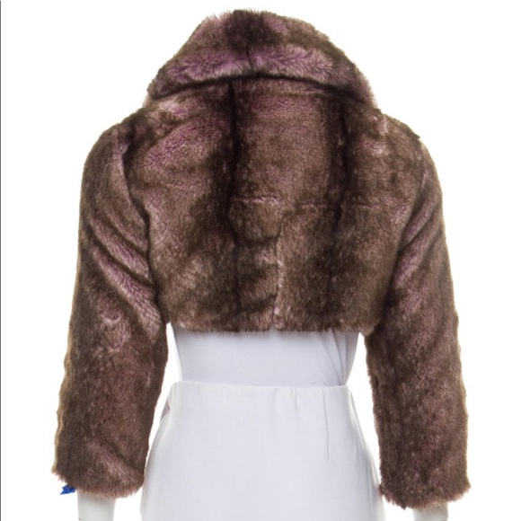 Karen Millen Collared Faux Fur Bolero - Size US 4 - Picture 8 of 8